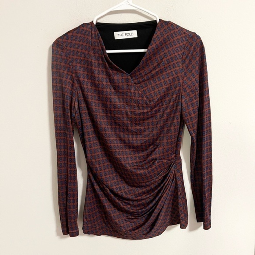 The Fold London Ruched Long Sleeve Top Size 6